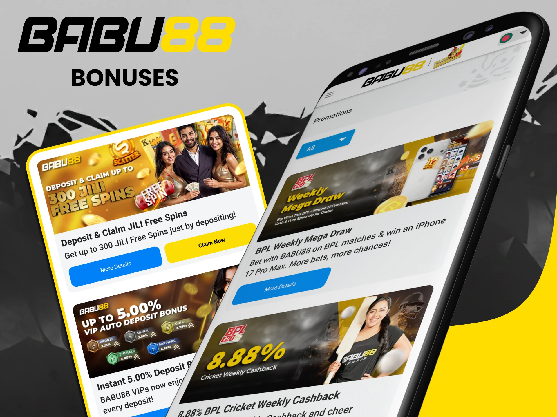 Get bonuses in the Babu88 app.