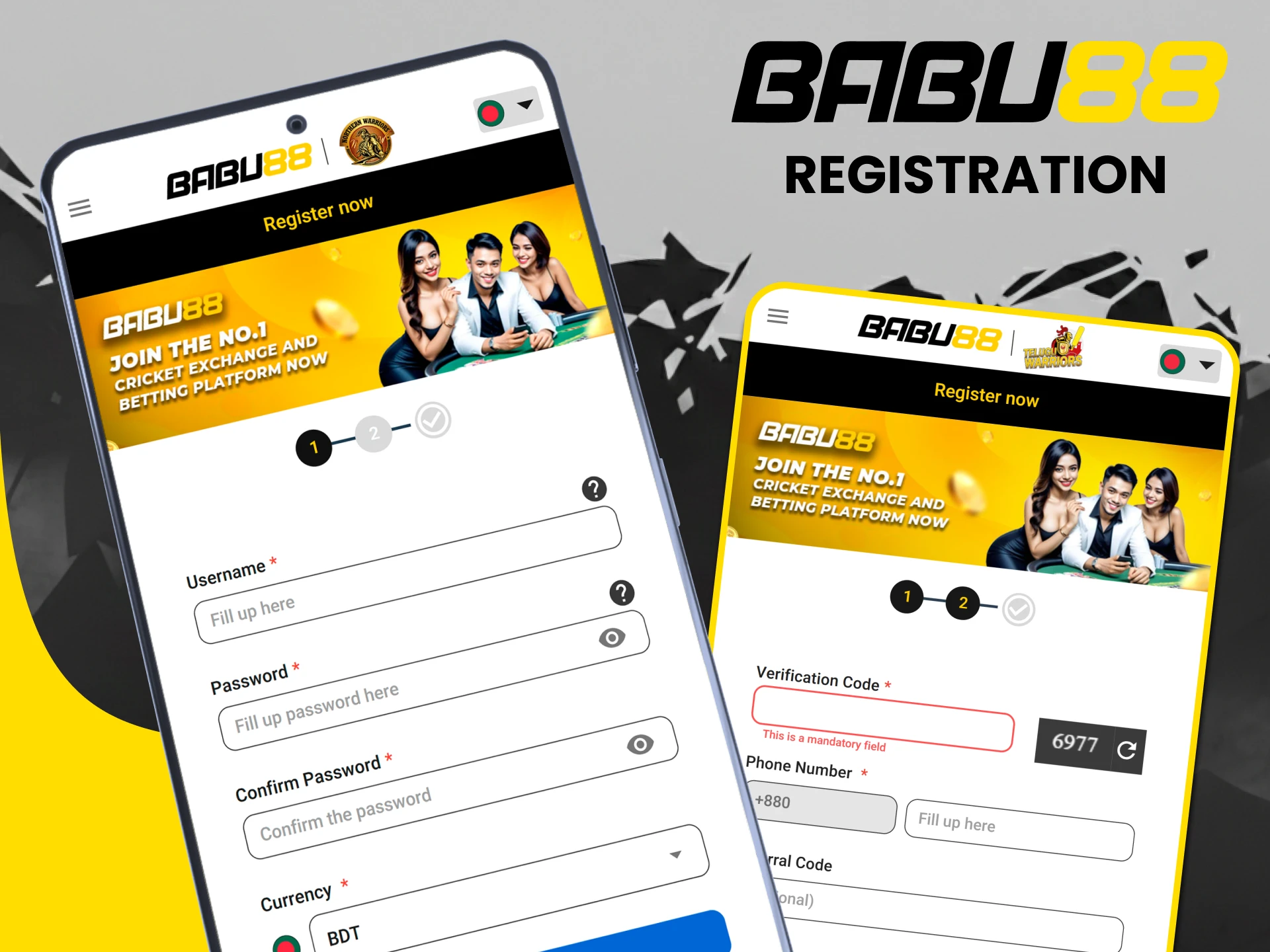 You must register in the Babu88 application.