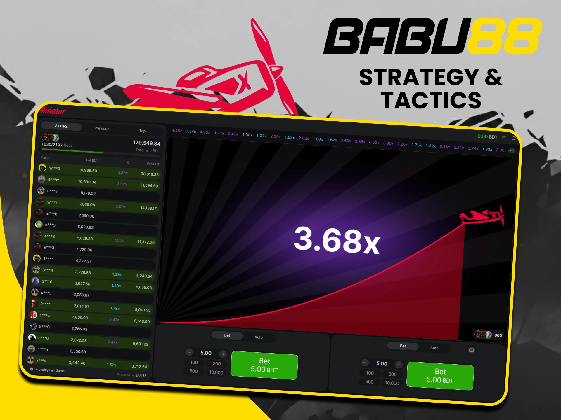 There are many strategies for playing Aviator on Babu88.