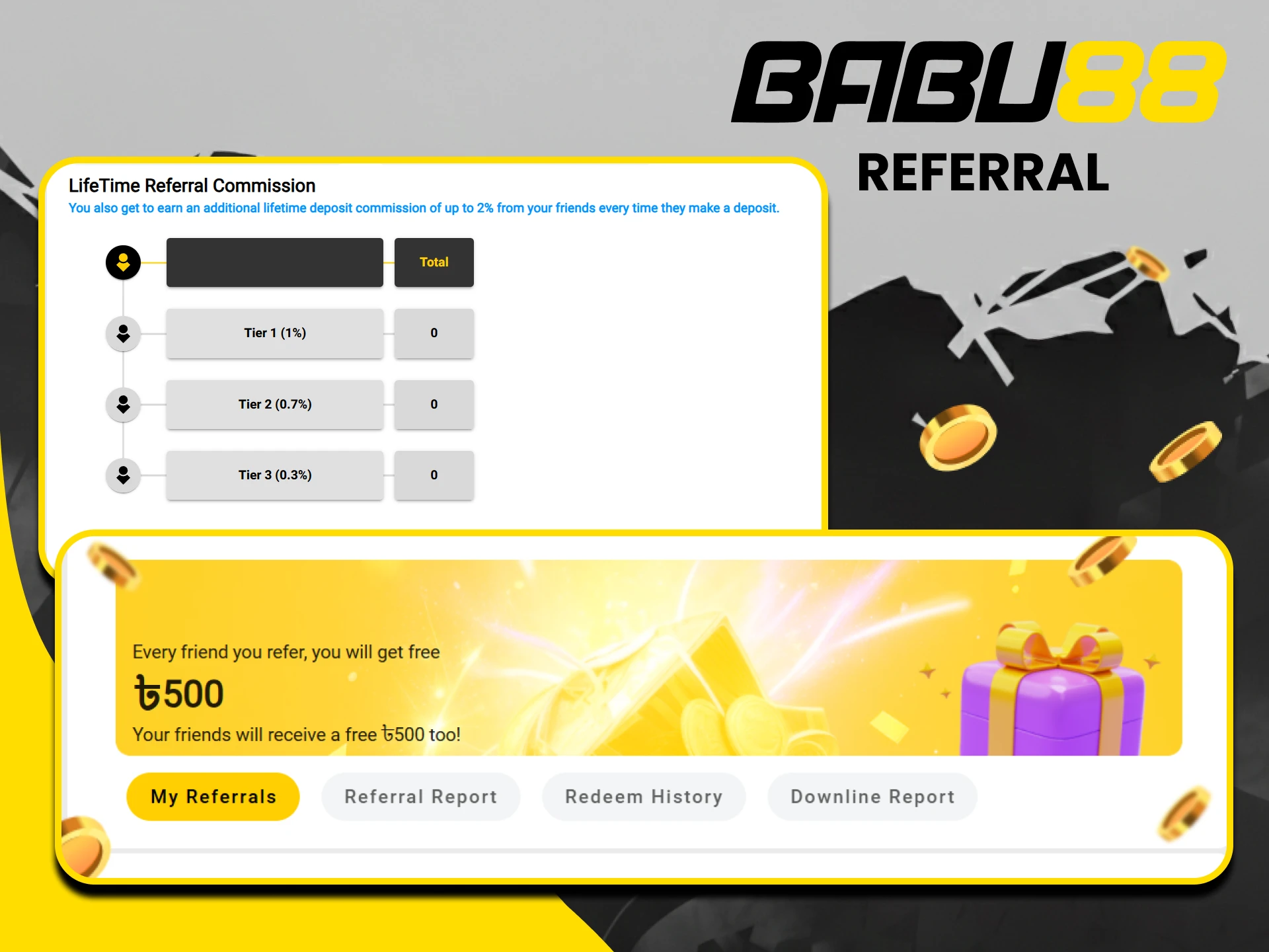 Invite your friends to Baba88 and get bonuses.