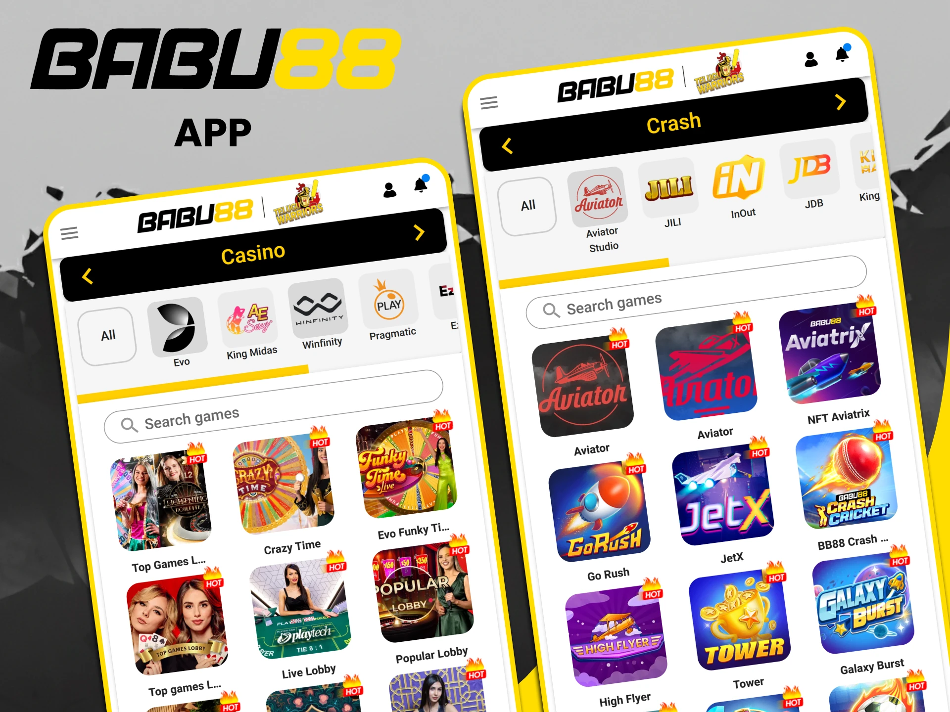 Play casino games in the Babu88 app.