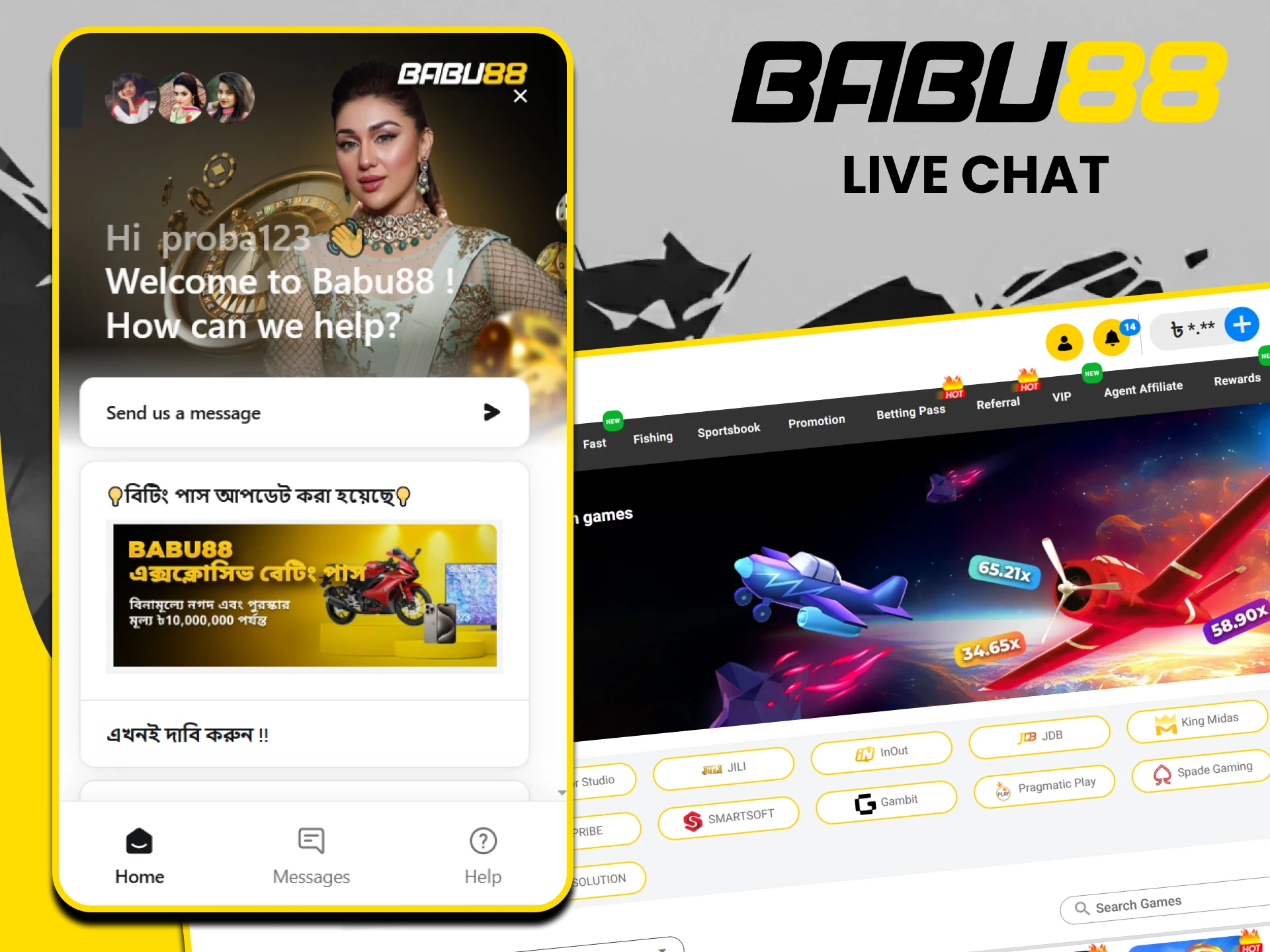 For your convenience, Babu88 Casino has a support chat.