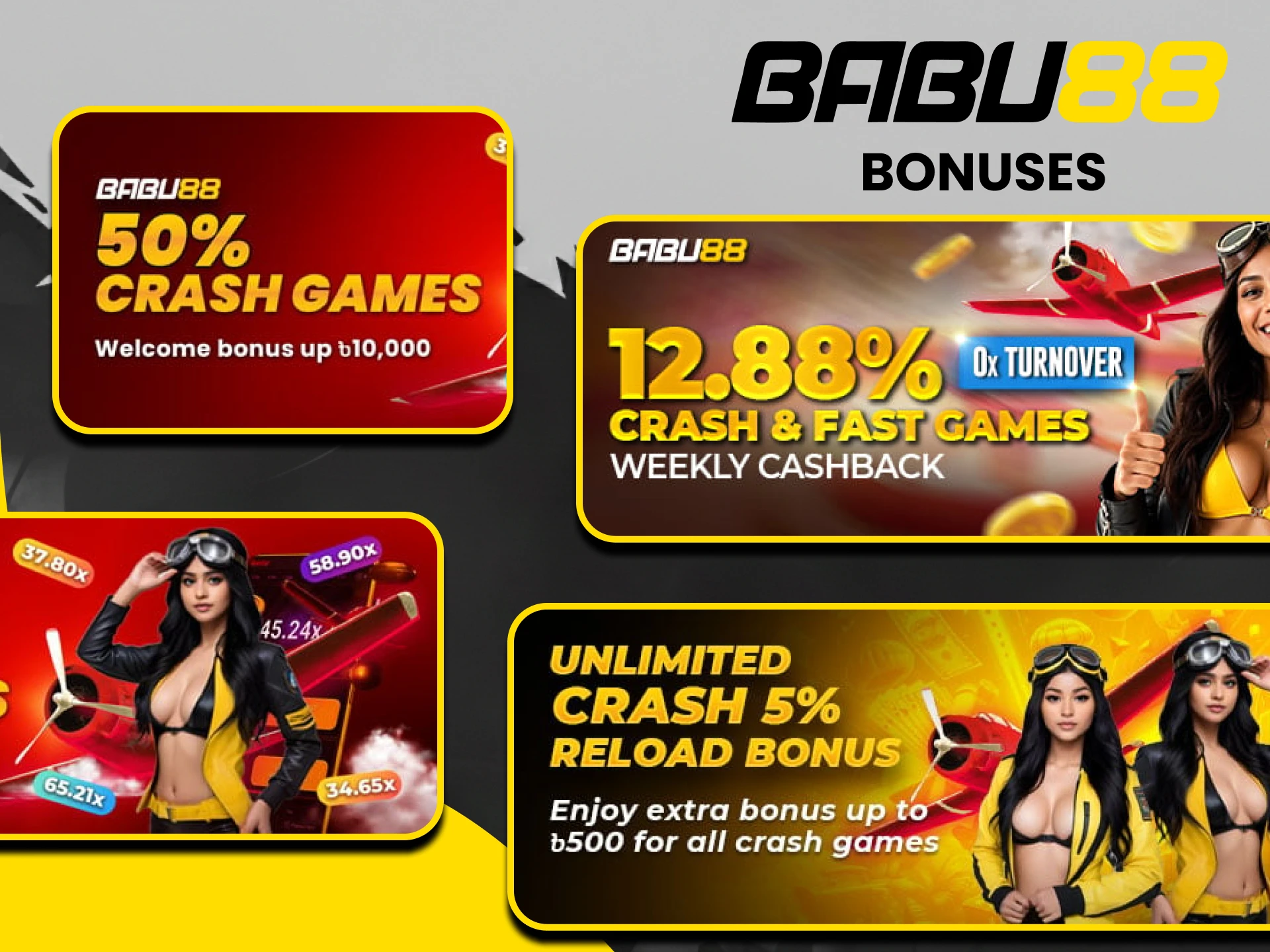 Get bonuses for crash games from Babu88.