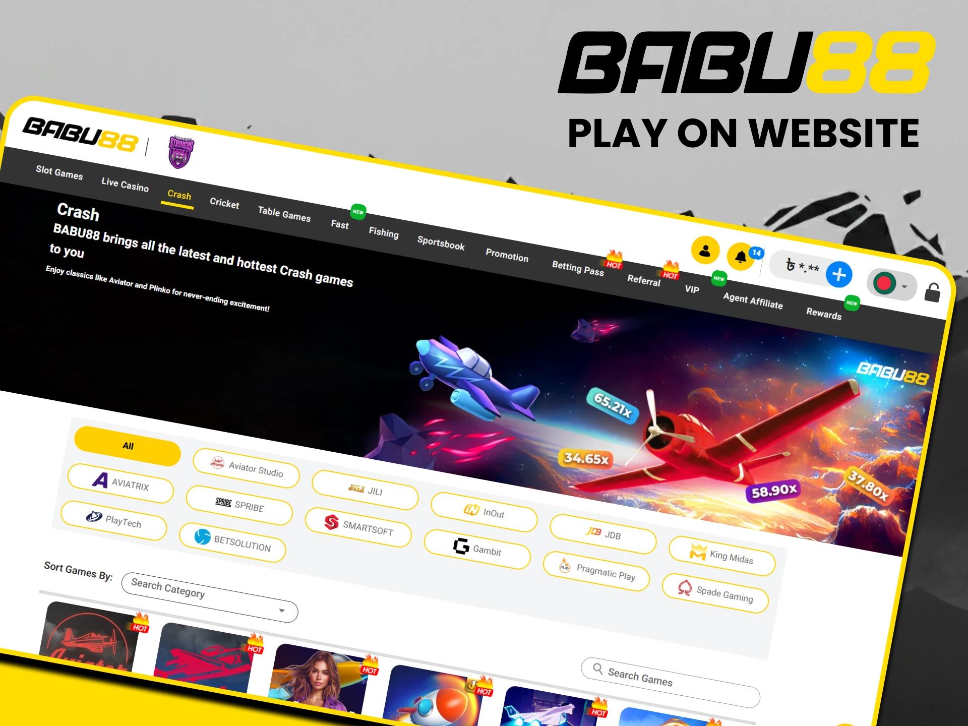 Visit Babu88 to play crash games.
