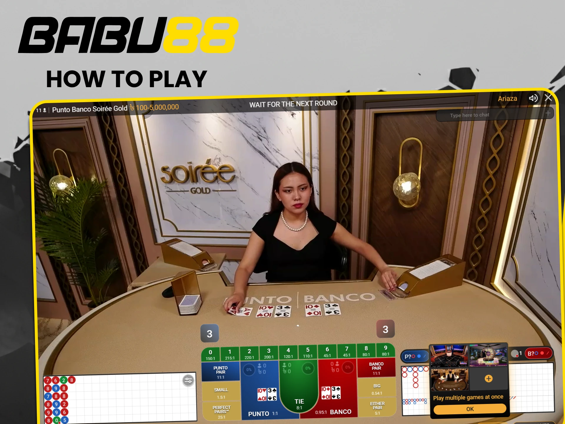 Follow a few steps to start playing live casino from Babu88.
