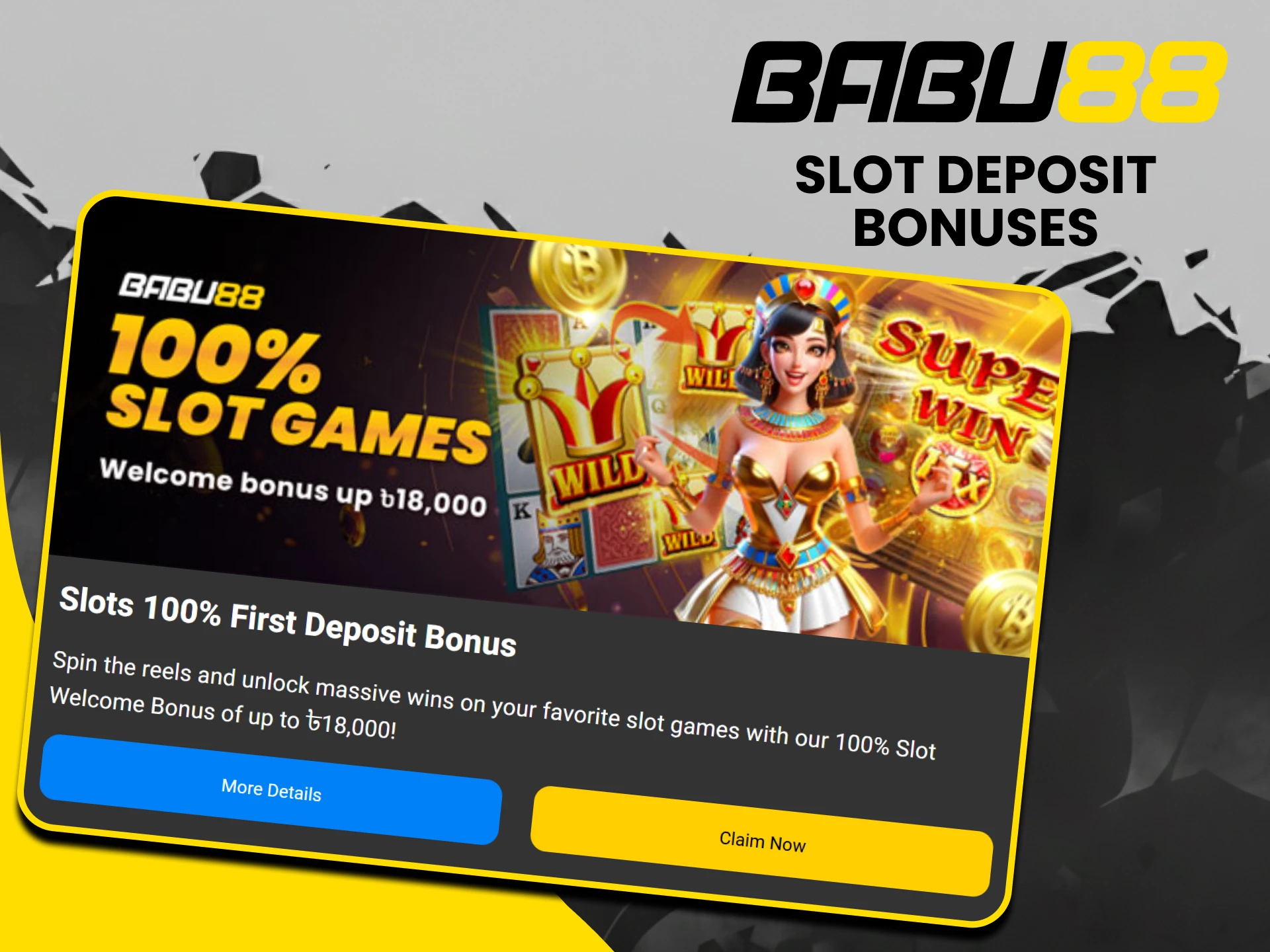 Babu88 offers a welcome bonus for casino games.