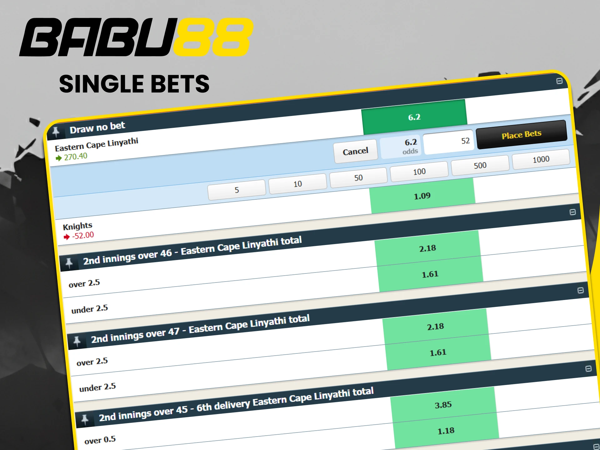 You can make just one bet and win at Babu88.