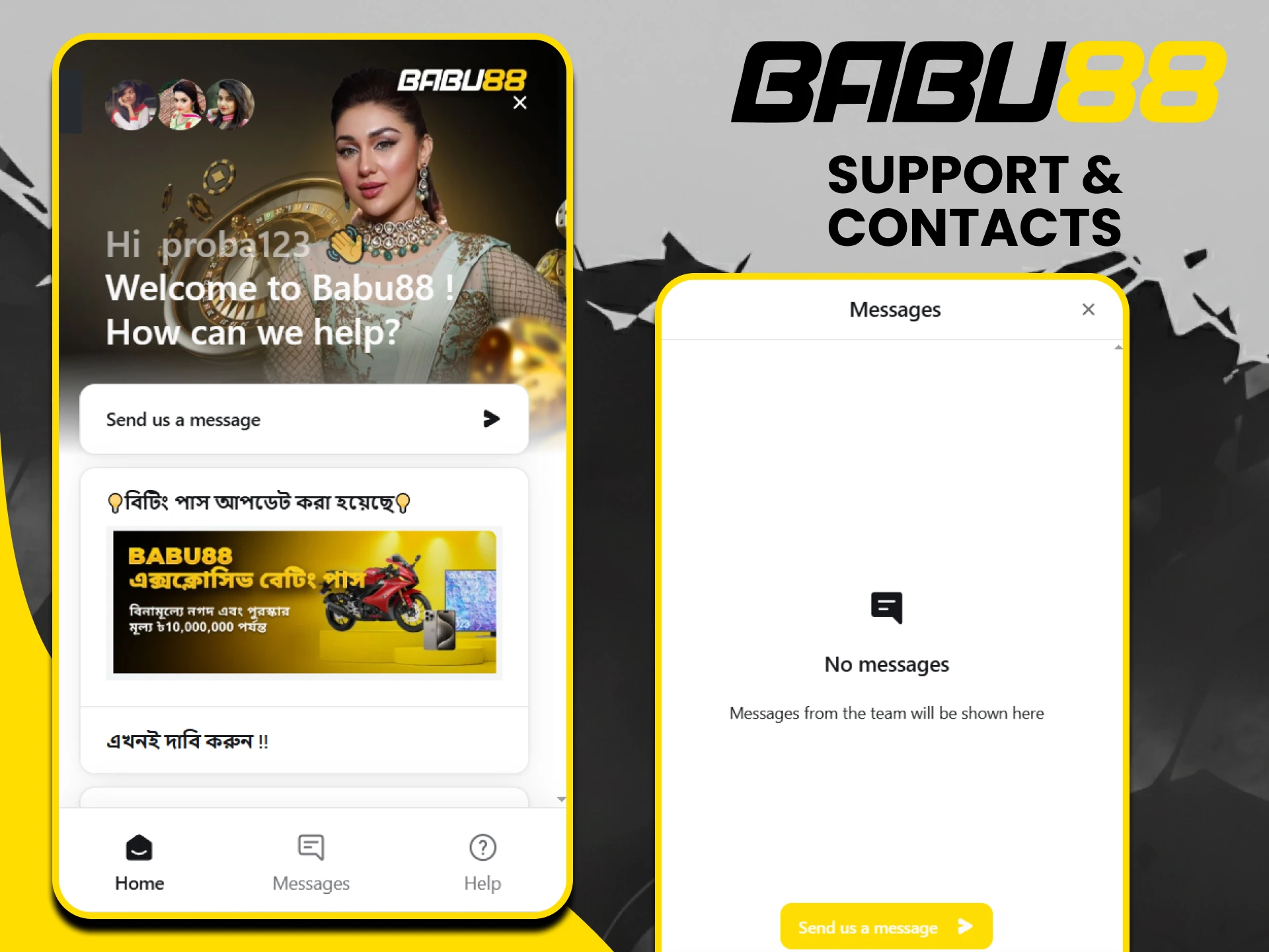 You can contact Babu88 website support at any time.