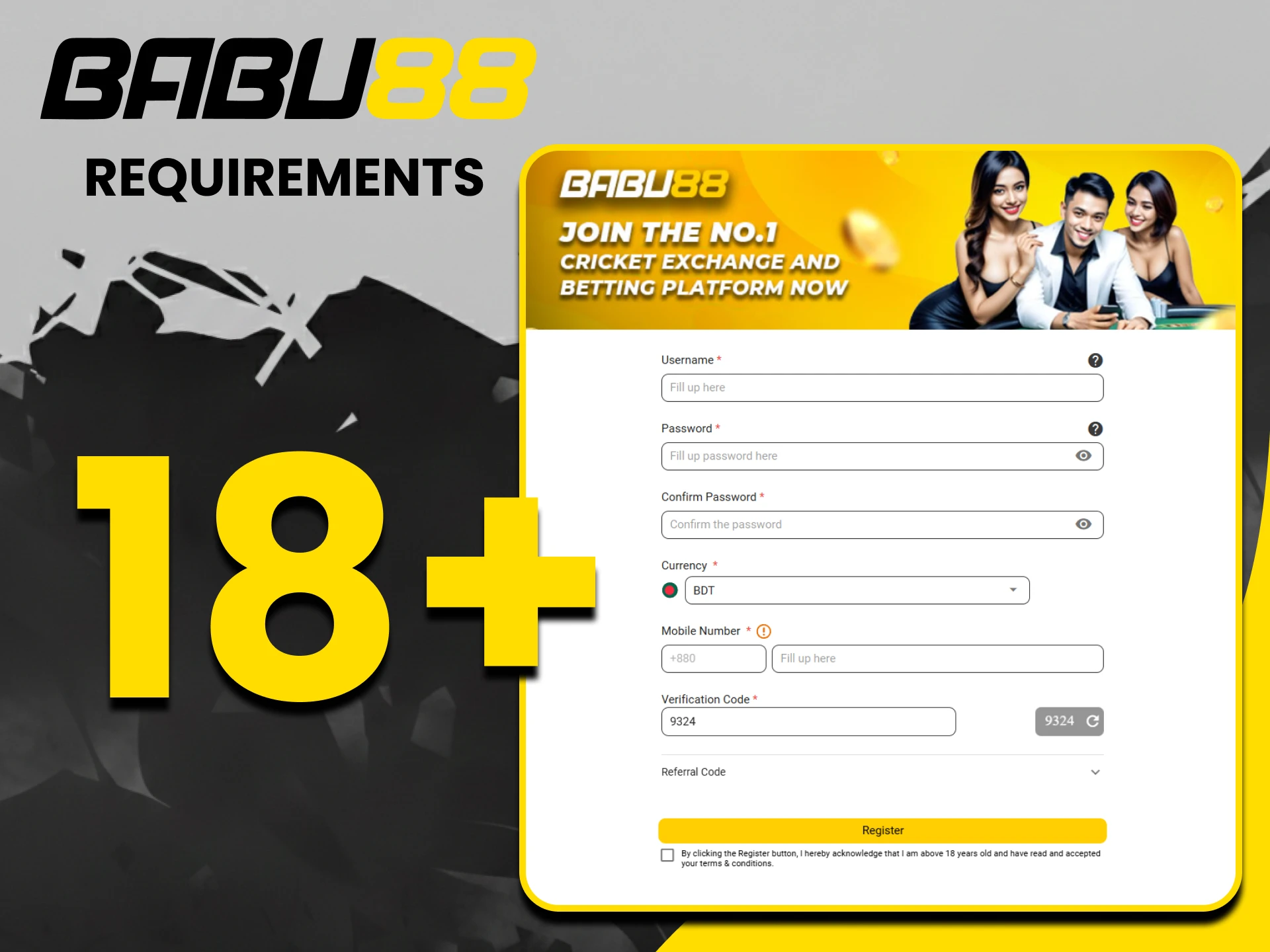 Review the Babu88 website registration requirements.