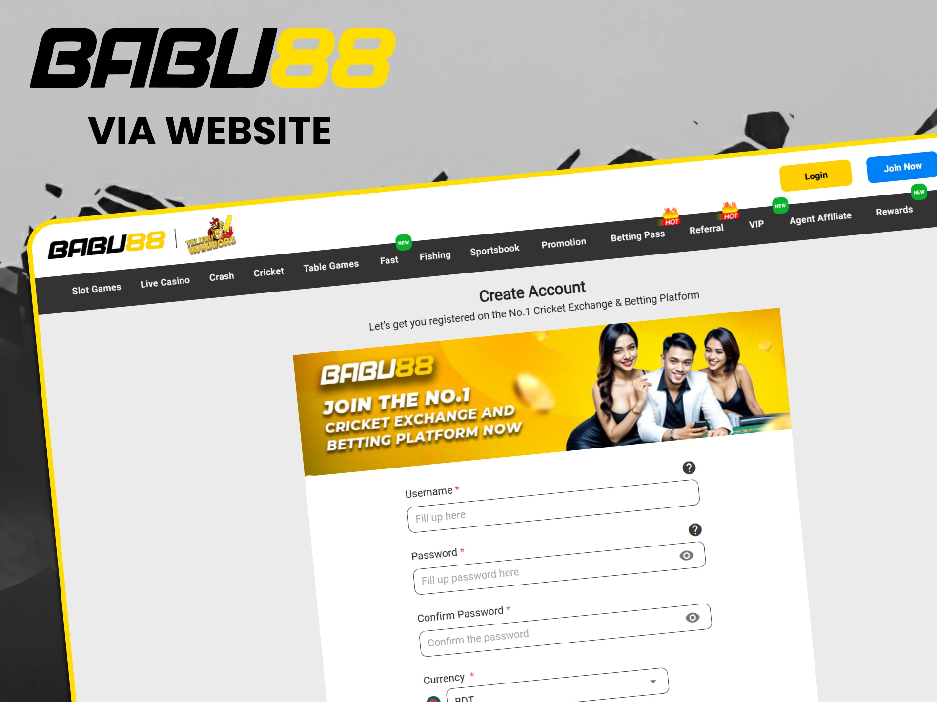 You can register on the Babu88 website.