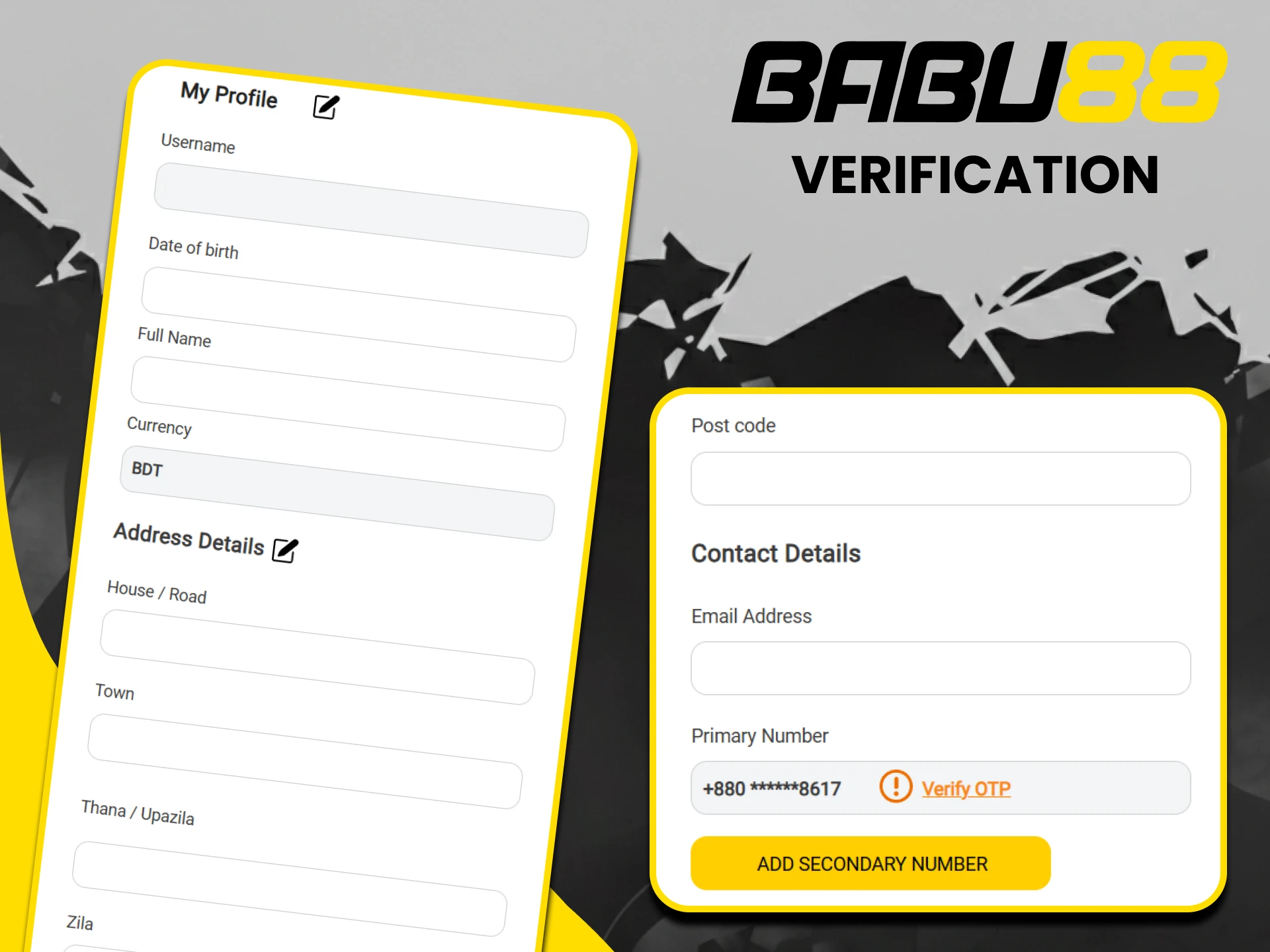 The Babu88 website requires verification.