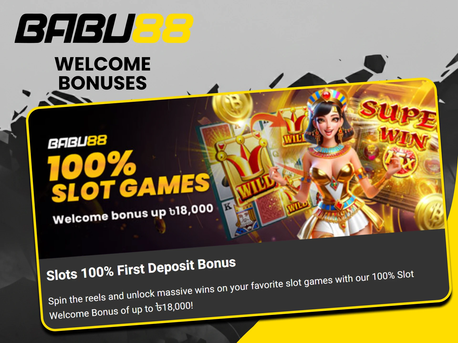 Babu88 is giving a bonus to Slots players.