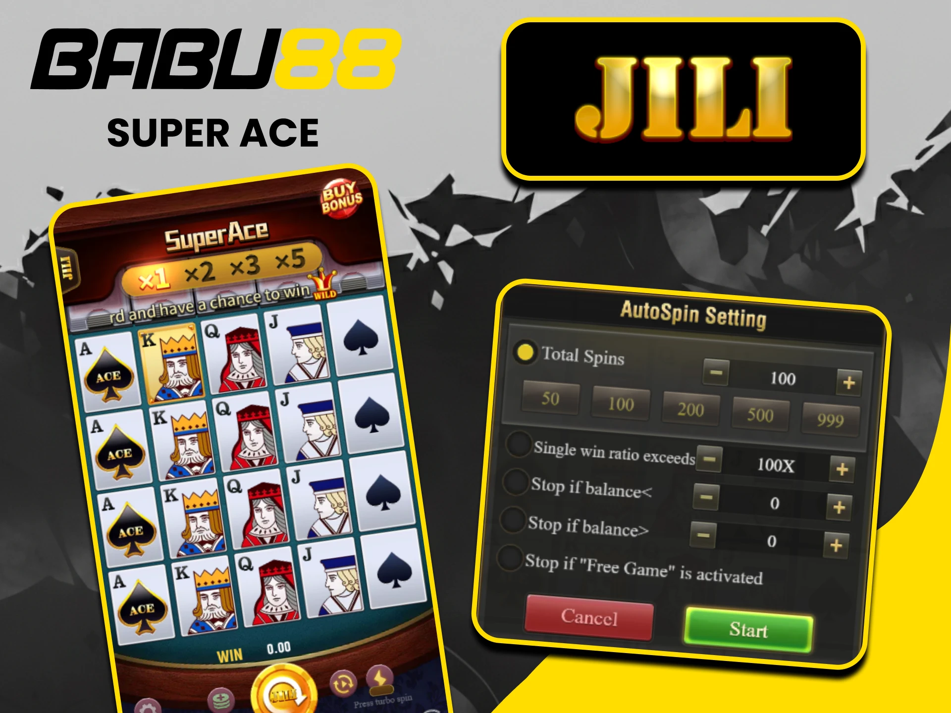 In the Slots from Babu88 category you will find the Super Ace game.